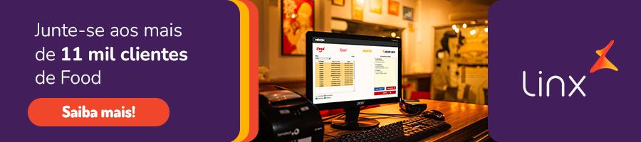 Banner para acessar o sistema para bares e restaurantes da Linx